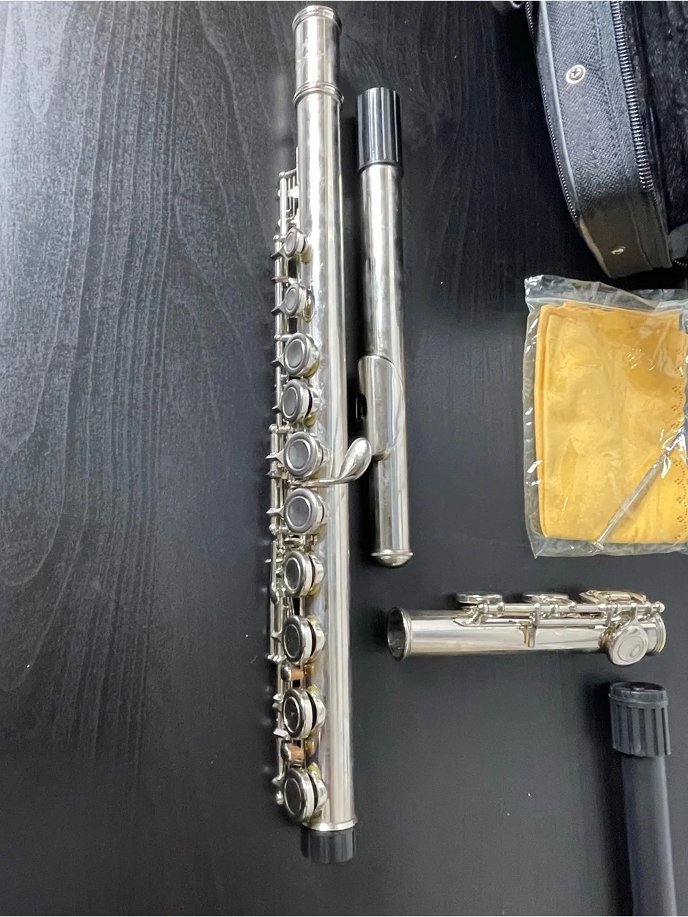 Mugig Student Flute C Foot Closed Hole Silver Plated Clean Kit & Case